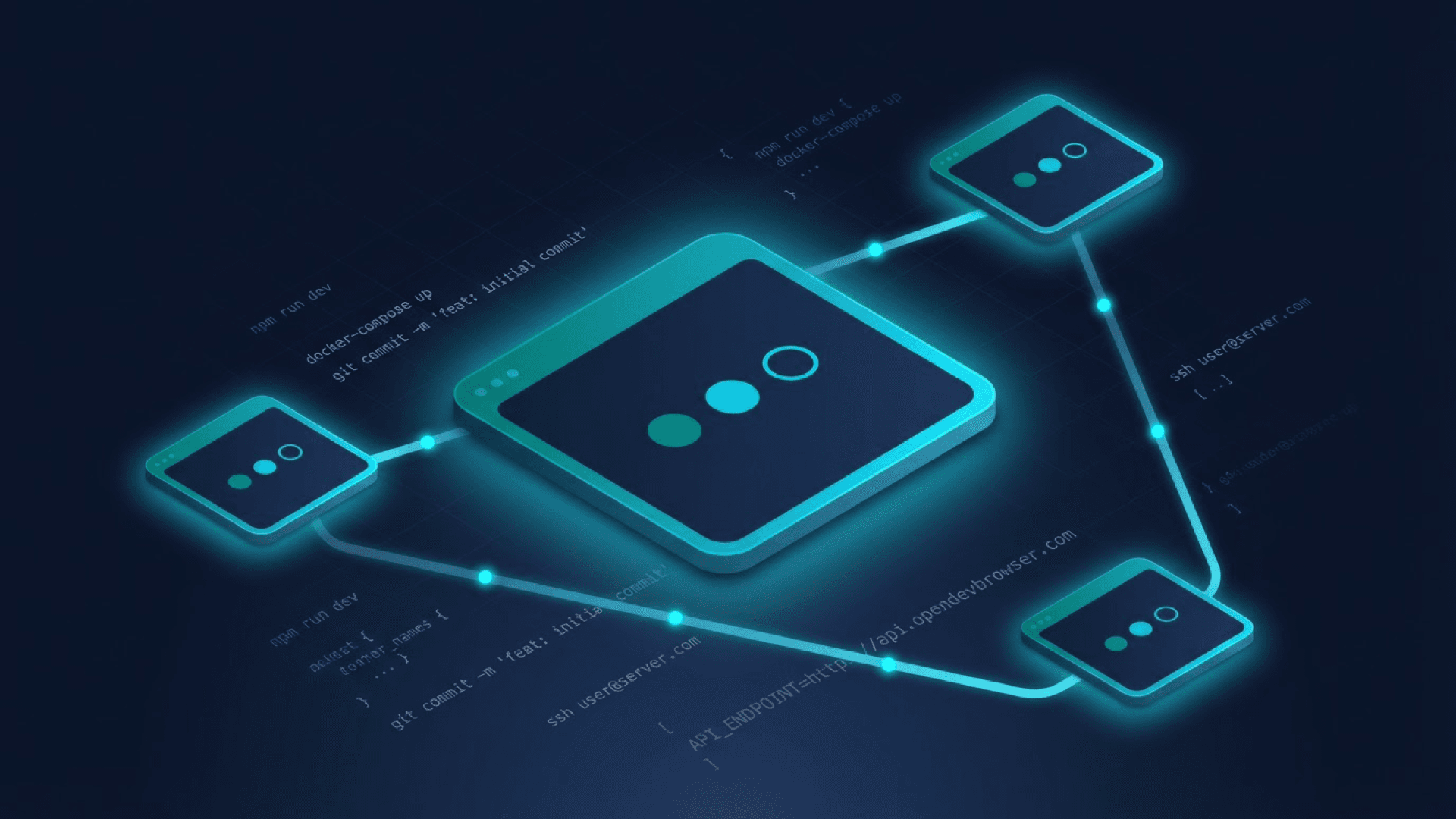 OpenDevBrowser isometric automation hero